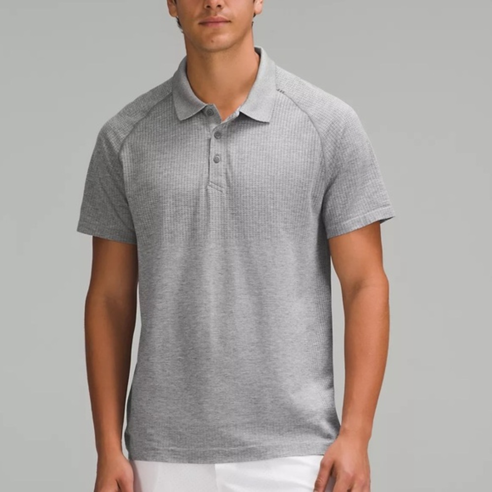 Lululemon Men’s Metal Vent Tech Polo Shirt White/Slate Grey XXL‎ Golf Pickleball